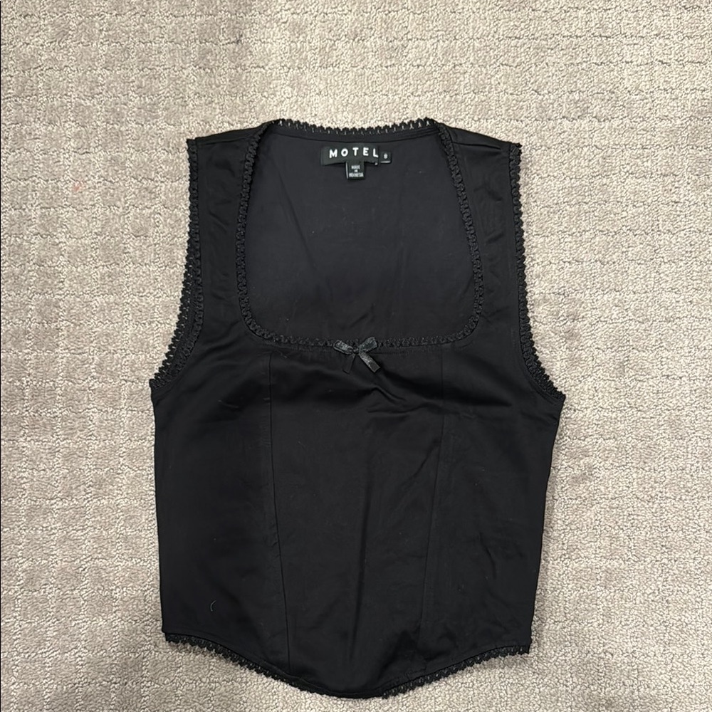 Motel Rocks Black Sleeveless Top